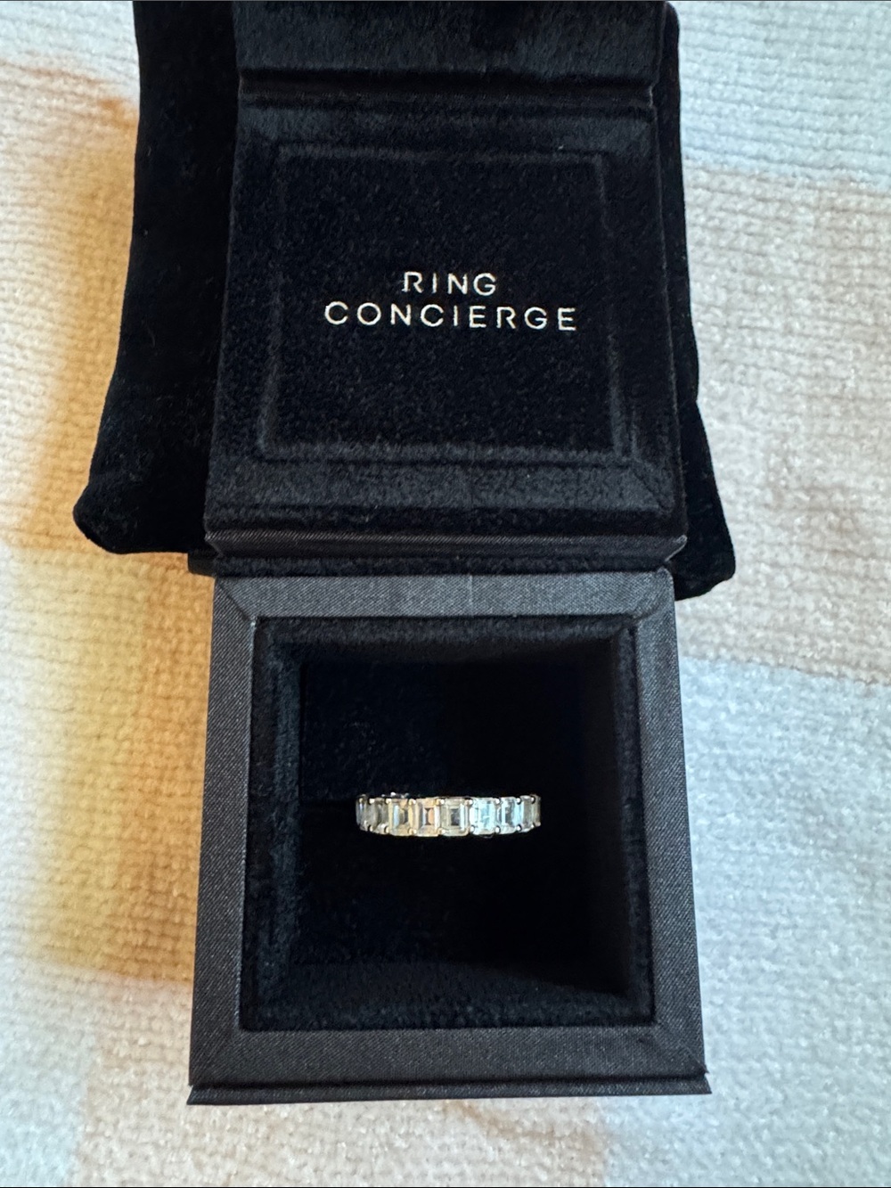 Ring Concierge Petite Emerald Cute White Topaz Eternity Ring